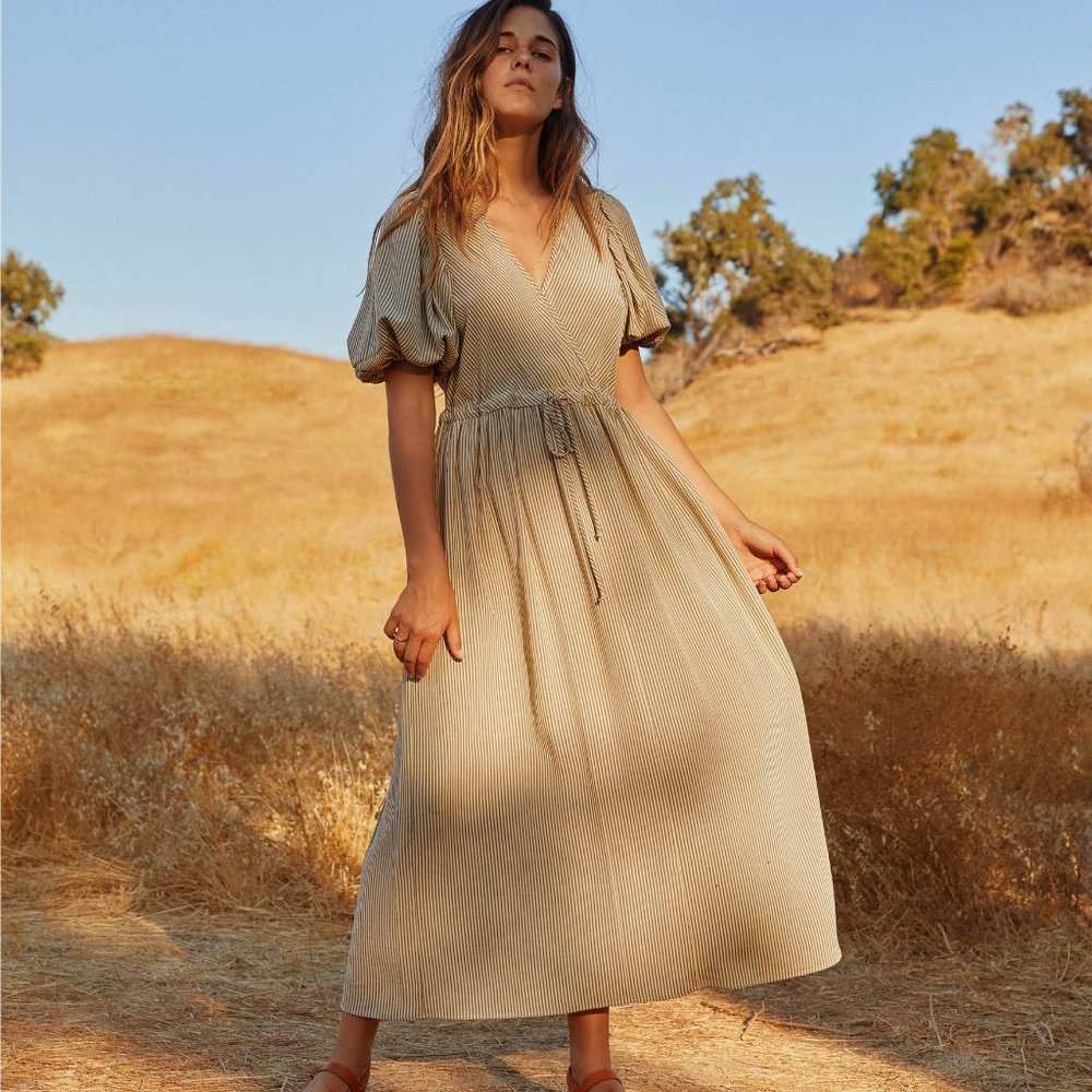 Christy Dawn Dahlia Dress in Sepia Stripe NWT